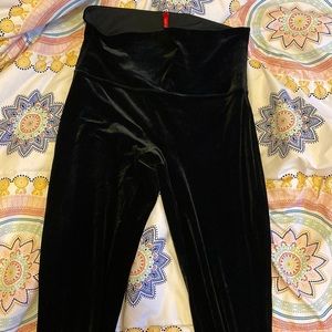 Spanx black velvet leggings